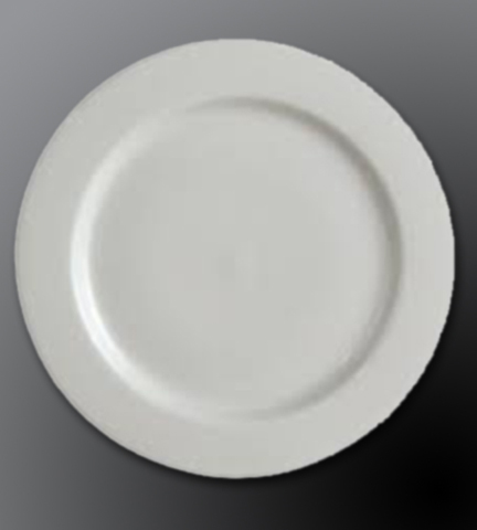 Rolled Edge Porcelain Dinnerware Alpine White Plate 12" Dia.